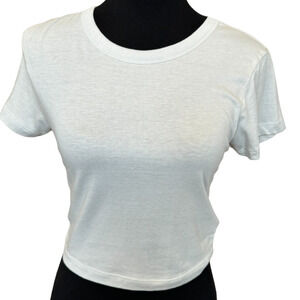 New WE WORE WHAT ~ Short Sleeve Boxy Tee Size XS SUMMER Viscose/Cotton